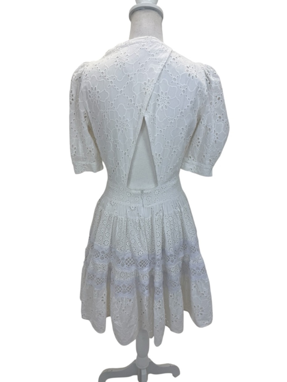 Maje Rayanette Guipure Skater Dress 36 White - Picture 5 of 16